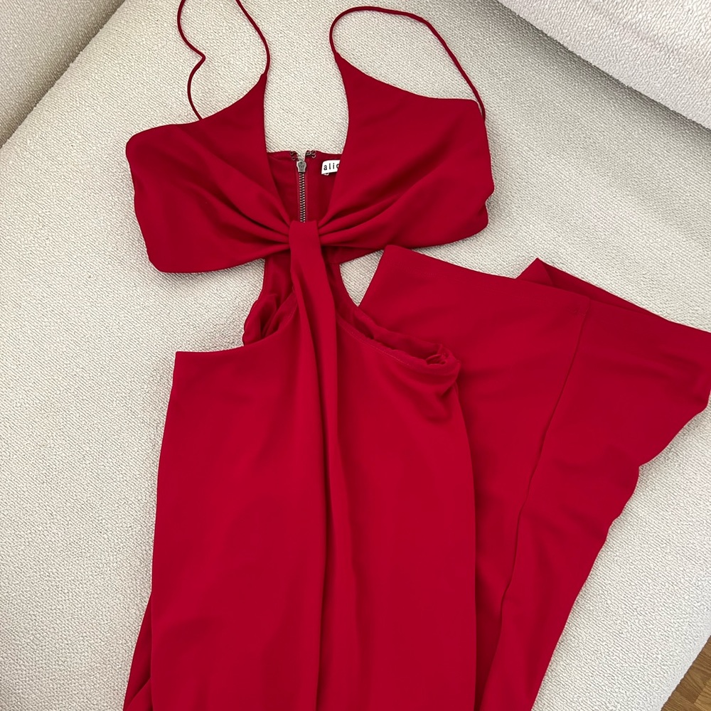 Alice + Olivia Red Cut Out Dress